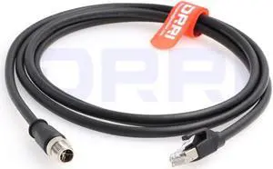 DRRI M12 X-Coded 8 Pole to RJ45 Ethernet Cable for Cognex 262 Cameras Industrial Network Applications (1M)