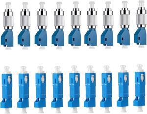 9Pcs Singlemode FC Male to LC Female Adapter & 9Pcs SC/UPC Male to LC/UPC Female Adapter Fiber Optic Connector, FTTH Adaptor Convertor for Visual Fault Locator 9/125um Optical Adapter for VFL