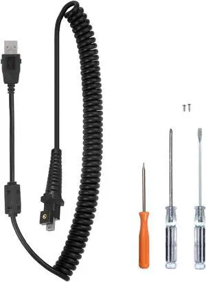 Compatible Nuance® Dragon PowerMic III Microphone 5.5' Curly Cable - Easy Install