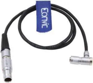 Eonvic 2 Pin Male to IKAN 4 Pin Female Right Angle Power Cable for Portkeys BM5 BM7 HH7 HS7T Monitor
