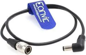 Eonvic Power Cable Hirose 4 Pin to Right Angle Barrel DC Cable for Sound Devices 633/644/688 Zaxcomn Zoom F4/F8 Recorder (24''/60cm)
