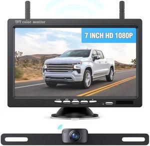 eRapta Wireless Backup Camera 7 Inch Rear View Monitor Kit HD 1080P Easy Installation 2 Channels Waterproof Night Vision Reverse Cam for Camper Van Truck Trailer AWT7