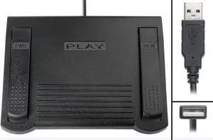 Transcription Foot Pedal for use only with Express Scribe for Windows or Mac Transcription Software