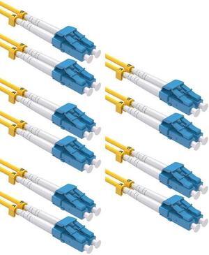 Foboiu 5 Pack LC to LC Single Mode Fiber Patch Cable 2m, LC UPC to LC UPC Duplex OS2 Singlemode OS1, 9/125um LZSH 1G/10GB Fiber Optical Patch Cable 6ft