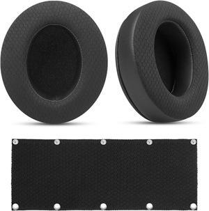 Replacement Earpads and Headband Cover for Audio Technica ATH M50X/M40X, HyperX Cloud/Alpha Series, Steelseries Arctis, Turtle Beach Stealth earpads Replacement, Headband Cover Audio Technica