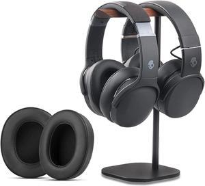 Gvoears Replacement Ear Pads Cushions for Skullcandy Crusher Wireless, Crusher ANC/EVO, Hesh ANC/EVO, Hesh 3 Wireless, Walnut Wood Headphone Holder for Desk, Dual Headphones Stand with Great Stablity