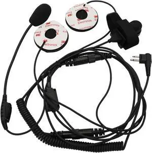 Open Half Face Moto Motorcycle Bike Helmet Earpiece Headset Mic Microphone is Compatible with Motorola 2 Way Radio RMM2050 GP300 CP200 PR400 CLS1110 RDU2080D