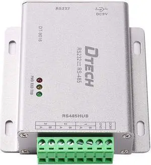 DTECH Industrial Grade RS232 to RS485 Serial Converter 3 Channel RS-485 Expansion Hub with 600W Surge Protection TX RX LEDs Power Adapter Terminal Block