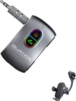 GUANDA TECHNOLOGIES CO, Adjustable Car Mount Phone Holder Dashboard,Bluetooth 5.0 Receiver for Car, Noise Cancelling Bluetooth AUX Adapter, Bluetooth Music Receiver for Car Stereo/PC/TV/Home Stereo/Wi