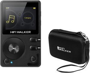 HIFI WALKER H2 with Hard Carrying Case - HiFi MP3 Player with Bluetooth, Lossless DSD DAC Flac, High Resolution Music Player, Portable Audio Player with 64 GB Memory Card, Supports up to 256 GB
