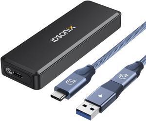 iDsonix M.2 NVMe Hard Drive Enclosure USB C 3.1 Ultra 10G Speed External HDD Caddy Tool-Free Design for UASP, NVMe HDD/SSD Suitable for, Routers, PS4