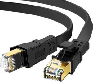 Cat8 Ethernet Cable, Outdoor&Indoor, 35 FT Heavy Duty High Speed Cat 8 LAN Network Cable, 40Gbps 2000MHz RJ45 Flat Internet Computer Patch Cord, Weatherproof S/FTP UV Resistant for Router/Modem/Gaming