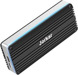 Jorkar External SSD Enclosure USB C 3.2 for 12+16 Pin M SSDs, for Pro mid 2013-2015, Air mid 2013 to Early 2017, Portable Aluminum SSD Adapter with Indicator