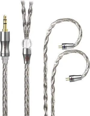 2PIN Earphone Cable-KBEAR [Wide] 8 Core graphene OCC Silver plated Upgrade Cable, in-Ear Monitors Replacement Cable with 3.5mm Plug Suit for T2, ZSN Pro, ZSN PROX I3Pro Starsea Meteor (2PIN, 3.5Gray)
