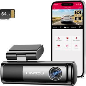 LD06 5K/4K/2.5K Dash Cam 5GHz WiFi&GPS, Enhanced Super Night Vision with WDR and Starvis Sensor, Free 64GB SD Card, Voice Control, Parking Mode 24H, Support 256GB Max