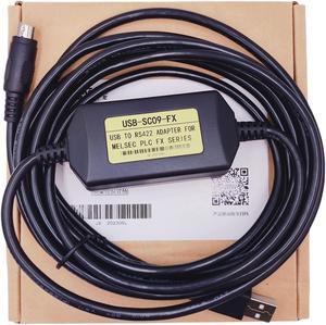 LITKEQ USB-SC09-FX USB Programming Cable for Mitsubishi MELSEC USB to RS422 Adapter, for Mitsubishi PLC FX3U and FX Series FX2N/FX1N/1S/FX3U/3GA