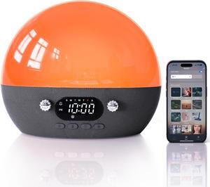 MOMILLA White Noise Sound Machine- Sunrise Alarm Clock with Bluetooth Speaker, Smart Alarm Clocks for Bedrooms, Alexa & APP Control, Sunset Night Light Wake up Light for Kids & Heavy Sleepers