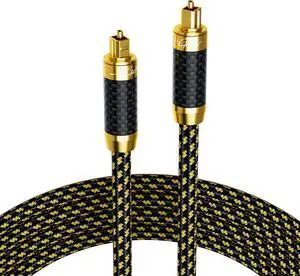 Mygatti Hi-FI Digital Optical Audio Toslink Cable 100FT, Fiber Optical Cord, [Nylon Braided, Gold Plated Plug], Real HiFi Sound for Home Theater, Sound Bar, PS4, DVD/CD Player, Xbox, Blu-Ray Players
