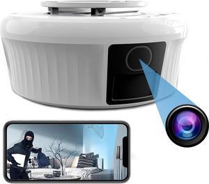 2K Hidden Camera Smoke Detector - Spy Camera for Home Security with Night Vision Motion Detection - 10000mAH Rechargeable Wireless PTZ Surveillance Baby Dog Pet Monitor - 200 Days Battery Power