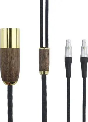 NewFantasia 4-pin XLR Balanced Cable 7N OCC Copper Single Crystal Silver Plated Cord Compatible with Sennheiser HD800, HD800S, HD820 Headphones Walnut Wood Shell 3m/10ft