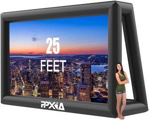 PPXIA Inflatable Movie Screen 25ft Outdoor Projector Screen with Air Blower, Supports Front and Rear Projection Blow Up Screen for Movie Nights Backyards Pool Party