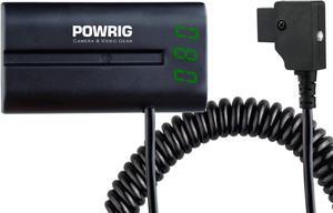 POWRIG LCD Voltage Display D-tap/P-tap to NP-F/L-Series Power Cable for On-Camera Monitor Video Light F6 Field Recorder