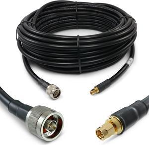 Proxicast 75 ft SMA Male to N Male Premium 400 Series Low-Loss Coax Cable (50 Ohm) for 4G LTE, 5G Modems/Routers, Ham, ADS-B, GPS to Antenna or Surge Arrester Use (Not for TV or WiFi) (ANT-140-020-75)