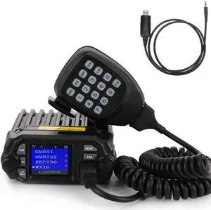 GMRS Mobile Radio 20 Watt QYT GS800D GMRS Repeater Channels Two-Way Radio Dual Band Scanning Receiver VHF136-174 / UHF 400-470mhz, NOAA Weather Long Range Walkie Talkie