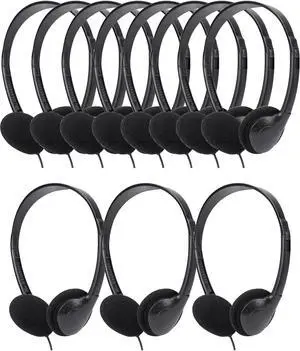 QWERDF 24 Packs Headphones Bulk for Kids Classrooms Set School Students Class Wired On-ear Over-ear Earphones Individually Bagged