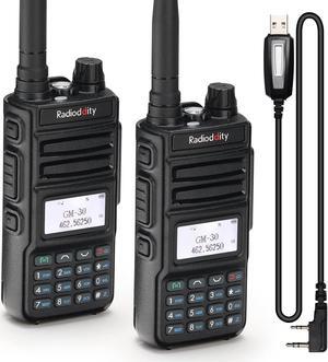 2 Pack Radioddity GM-30 GMRS Handheld Radio 5W Long Range Two Way Radio for Adults, GMRS Repeater Capable, with NOAA Scanning & Receiving, Programming Cable, Display SYNC, for Off Road Overlanding