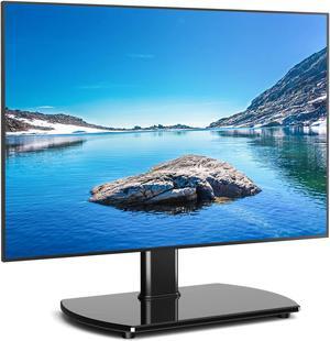 Universal Swivel Table Top TV Stand Base Replacement for 27 32 37 39 40 43 49 50 55 60 Inch LCD LED Flat Screens up to 88 lbs, Height Adjustable Pedestal TV Mount with Tempered Glass Base