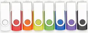 20 Pack 8GB USB Flash Drives in 5 Random Colors USB 2.0 Wholesale Lot Bulk Memory Sticks (20 Pack, 8GB)