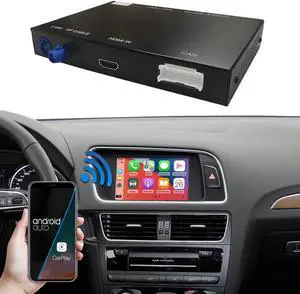 Road Top Wireless Carplay Android Auto for Audi A4 A5 S4 S5 RS4 RS5 Q5 2008-2015 with 3GMMI System, Carplay Retrofit Kit, Support Mirrorlink, Siri, Navigation, Camera