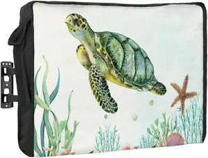 Outdoor TV Cover Ocean Turtle Waterproof Weatherproof TV Covers for 80 to 85 Inch Outside Flat Screen TV Protector Shield 75"W x 45"H x 4.5"D