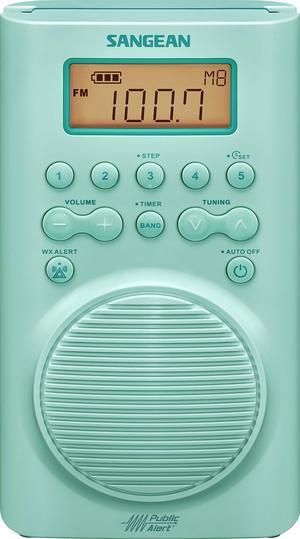 Sangean H205TQ AM/FM Weather Alert Waterproof Shower Radio Turquoise