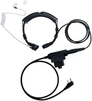 Sarcia Tactical Throat Mic Headset Earpiece with U94 Tactical PTT Compatible with Kenwood Baofeng UV-5R BF-888S BF-F8HP BF-F9 UV-82 UV-82HP UV-82C Walkie Talkies 2 Way Radio