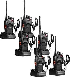 pxton Two Way Radios Long Range Walkie Talkies for Adults with Headphones,16 Channel Handheld 2 Way Radio Rechargeable with Flashlight Li-ion Battery and Charger6 Pack