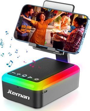 Gifts for Men Women, Cell Phone Stand with Bluetooth Speaker and Light, Portable Lanyard, Cool Tech Gifts for Dad Mom Husband, Unique Birthday Gift Ideas