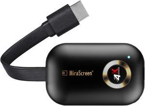 SmartSee HDMI Wireless Display Receiver 5G WiFi 4K 1080P Mobile Screen Cast Mirroring Adapter Dongle for iPhone Mac iOS Android to TV Projector Support Miracast Airplay DLNA No Switching (5G+2.4G)