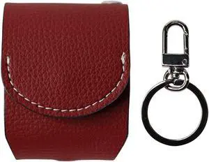 SONAMU New York Italian Natural Cowhide Leather Case Compatible with Apple AirPods 1st, 2nd Generation, Handcrafted Premium Leather Cover Supporting Wire, Wireless Charging (Red)