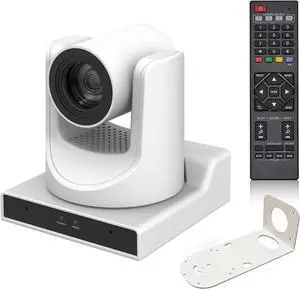 SMTAV PTZ Camera,30X AI Tracking with Zoom Camera with HDMI/SDI/USB3.0/IP Streaming Outputs for Meeting, Church, Events, Teaching(30X Optics Zoom, White)