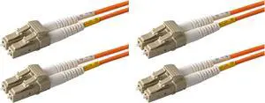 SpeedyFiberTX - 2-Pack 50 Feet Multimode OM1 62.5/125 Fiber Patch Cable, Duplex LC to LC, Slim Zipcord OFNR Cable Jacket