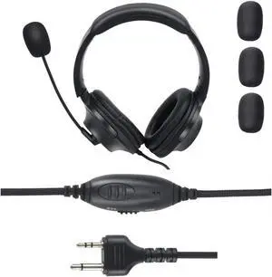 stdgove Over Ear 2 Pin Headset Boom Mic Headphone Noise Cancelling Earmuff Radio Earpiece for Midland gxt x-tra Xtra x Talker gmrs GTX 1000 1000g 1050 gxt1000vp4 t51r lxt600pa(Binaural)
