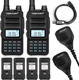 TIDRADIO TD-H5 GMRS Radio with 4pcs 1500mah Batteries, 5Watt GMRS Handheld Radio for Adults, GMRS Repeater Capable, Two Way Radio with NOAA Weather Receiver & Scan (2 Pack)