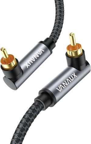 VANAUX [(Upgraded)]  Double 90 Degree RCA Cable,Right Angle Subwoofer Cable,Digital Coaxial Audio Cable [Nylon Braided,Gold-Plated Plug] for Amplifiers,Hi-Fi Systems,HDTV,Sound Bar(26ft/8m)