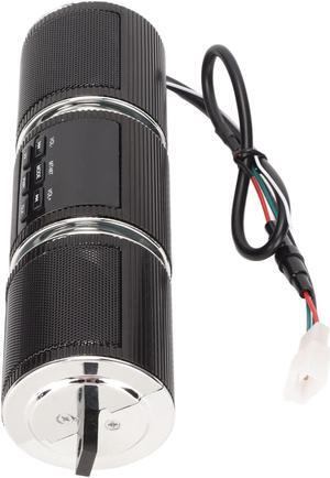 Uxsiya Handlebar Speaker, MP3 Player IP54 Waterproof AUX in FM Radio Motorcycle Speaker for 7/8-1.25in Handlebars ATV Scooter(Black)