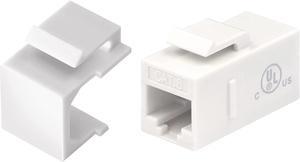 VCE 30-Pack Blank Keystone Jack Inserts White Bundle with 25-Pack CAT6 RJ45 Keystone Jack Inline Couplers White