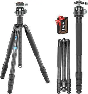 68.7'' Carbon Fiber Tripod for Camera WEYLLAN FX6 Carbon Travel Tripod Camera Monopod, 29mm Tube, Professional Camera Tripod with 44mm Panorama Low Profile Ball Head, Flexity Camera Tripod for DSLR