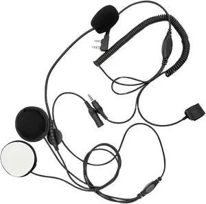 WODASEN Motorcycle Helmet Headset Helmet Earpiece Mic 2 Pin Compatible with Kenwood Compatible with Bao Feng Two-Way Radios