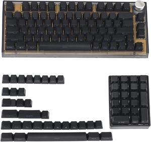 YMDK 133 Key Black White PBT Double Shot Side-lit Shine Through Backlit keycaps OEM Profile for MX Mechanical Keyboard 108 96 87 NJ80 KBD67 ID80 84 68 64 (133 Key Black)